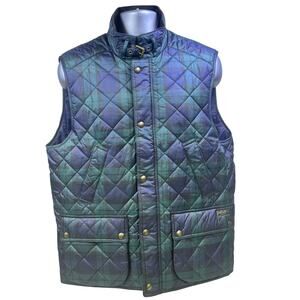 Ralph Lauren Polo Men's L Quilted Filled Blackwatch Plaid Vest Jacket Rare-NEW